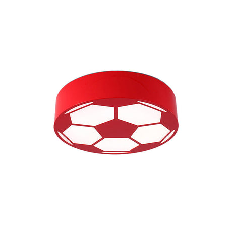 Kids Bedroom Acrylic Flat Football Ceiling Mount Light - Sports Theme Lamp