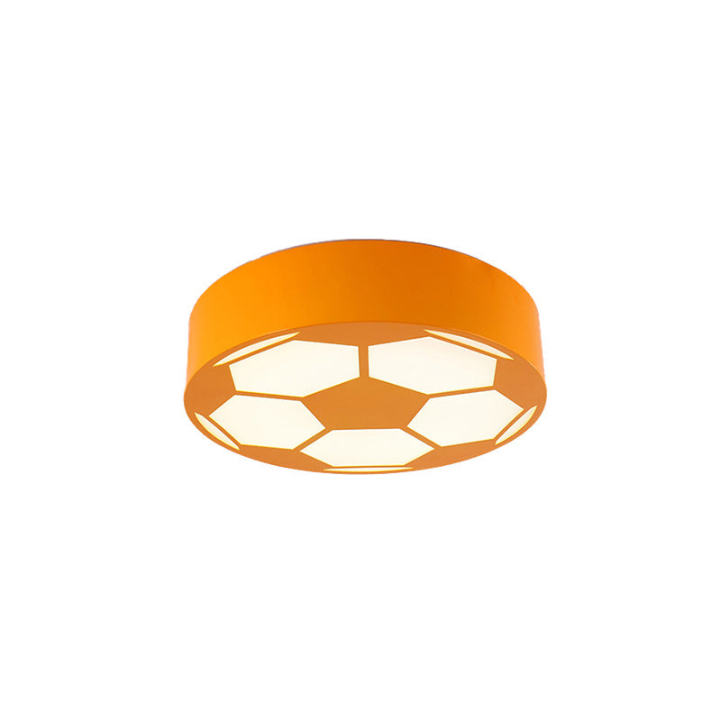 Kid’s Bedroom Acrylic Flat Football Ceiling Mount Light - Sports Theme Lamp