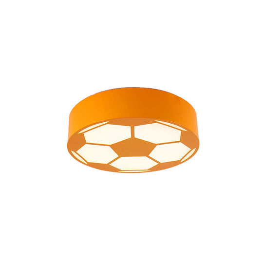 Kid’s Bedroom Acrylic Flat Football Ceiling Mount Light - Sports Theme Lamp