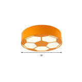 Kids Bedroom Acrylic Flat Football Ceiling Mount Light - Sports Theme Lamp