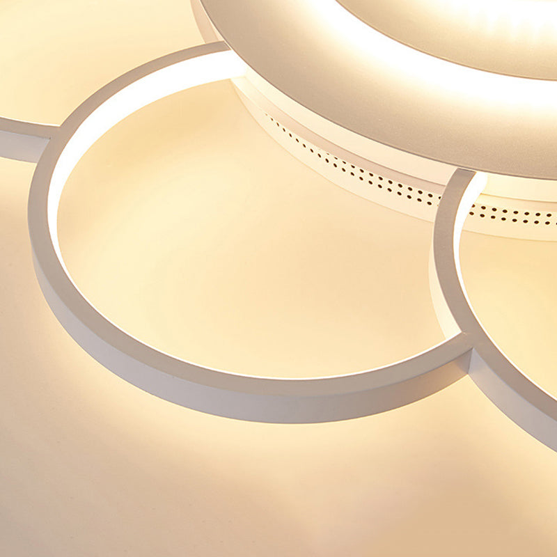 Modern Acrylic Blossom Led Ceiling Light In White For Kids Bedroom - Flush Mount Fixture