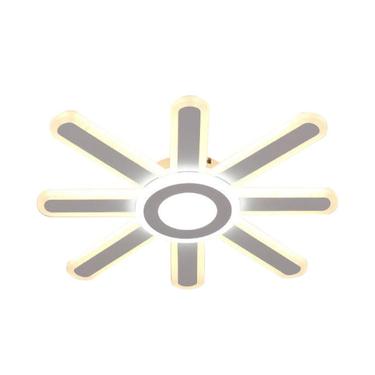 Contemporary Acrylic Led Ceiling Lamp In White For Study Room Hallway