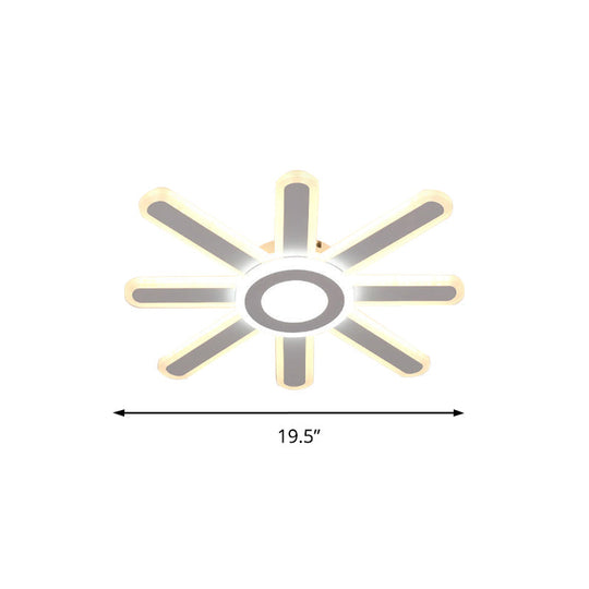 Contemporary Acrylic Led Ceiling Lamp In White For Study Room Hallway