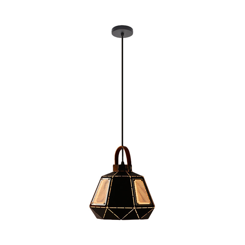 Iron Macaron Pendant Light Kit With 1 Head & Laser-Cut Design In Pink Yellow Or Blue