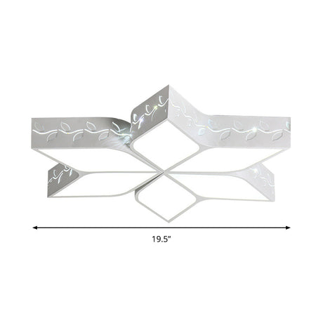 Modern Metal Led Flush Ceiling Light In White Finish For Nursing Rooms