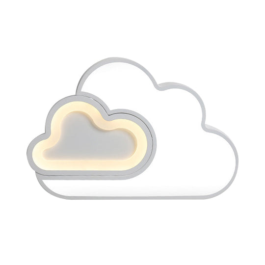 White Cloud Led Ceiling Light For Kid’s Bedroom - Contemporary Acrylic Lamp