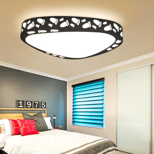 Modern Led Baby Room Ceiling Light - Hollow Triangle Metal Acrylic Fixture