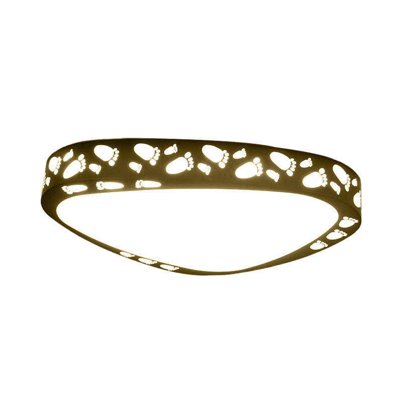 Modern Led Baby Room Ceiling Light - Hollow Triangle Metal Acrylic Fixture Black / Warm