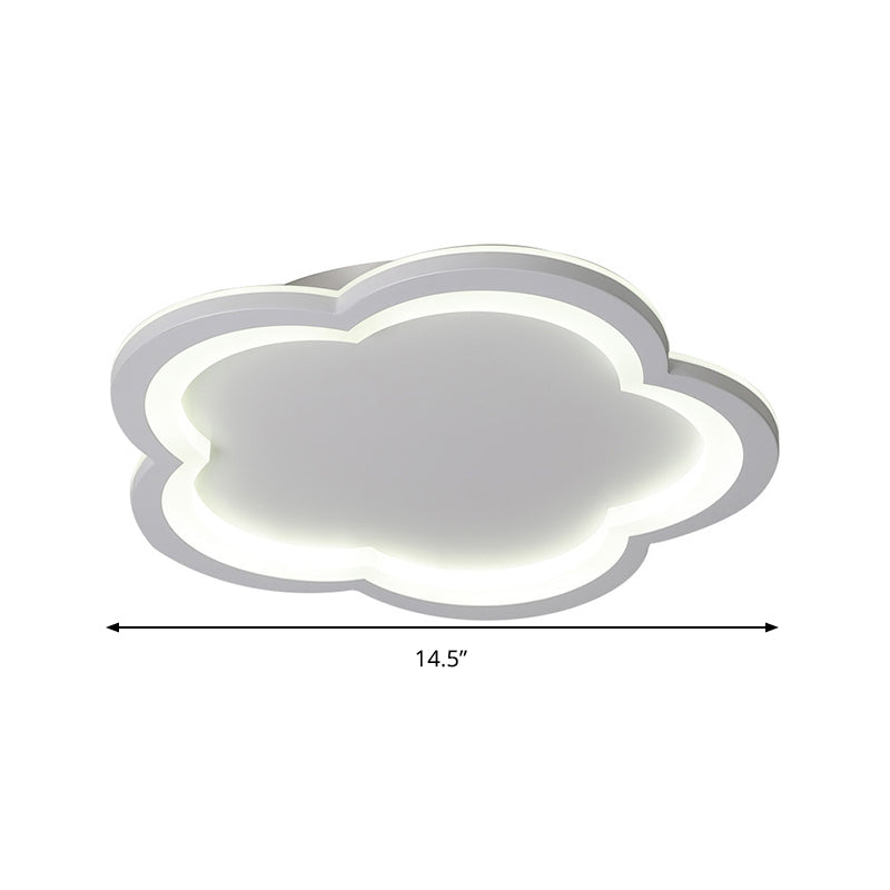 White Acrylic Flower Led Flush Mount Ceiling Lamp - Perfect For Kid’s Bedroom