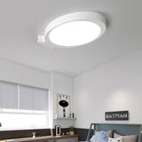 Creative Led Fish Flushmount Ceiling Lamp For Kindergarten Bathrooms - Acrylic Oval Design White /