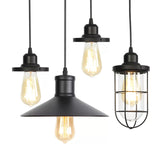 Rustic Black Cone Shade Pendant: 1-Light Dining Room Ceiling Lamp