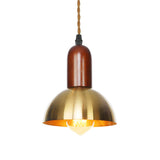 Antiqued Iron Ceiling Pendant Light With Bronze Disc Dome And Cone Finishes - Ideal For Dining Rooms