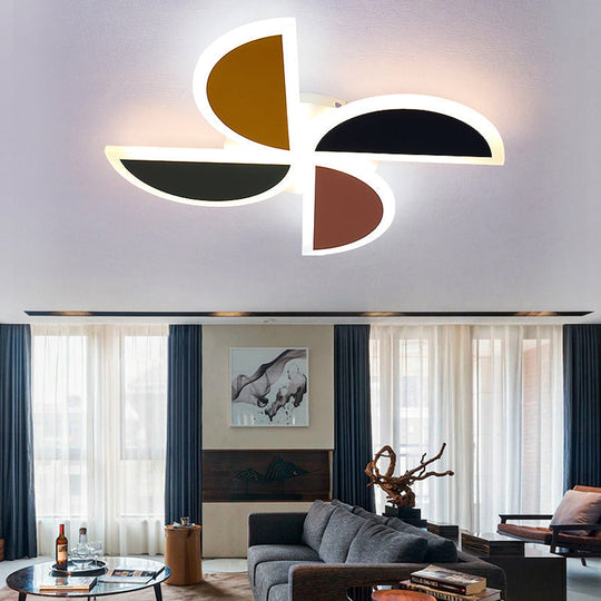 Cute Led Ceiling Light: Multi - Colored Windmill Acrylic Flush Fixture For Living Room
