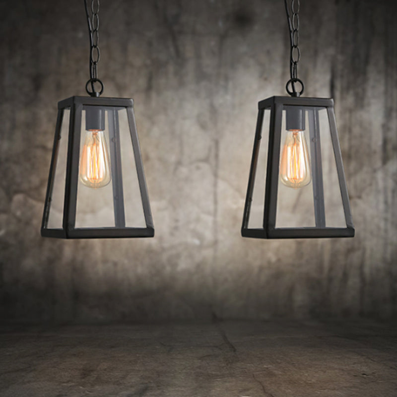 Industrial Style Hanging Lamp With Clear Glass Shade For Living Room