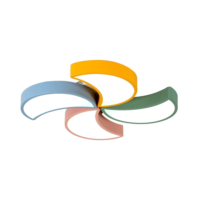 Crescent Shape Art Deco Ceiling Light Fixture: Acrylic Multi Color Flush Mount For Nursing Room