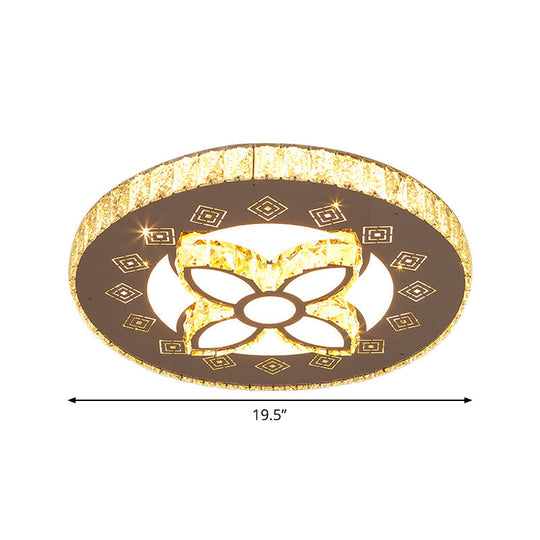 Contemporary Stainless-Steel Led Flush Mount Ceiling Light With Spiral Flower Design - Bedroom