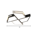 Minimalist Windmill Ceiling Light - Acrylic Flush Mount Fixture For Bedroom (Black/White)