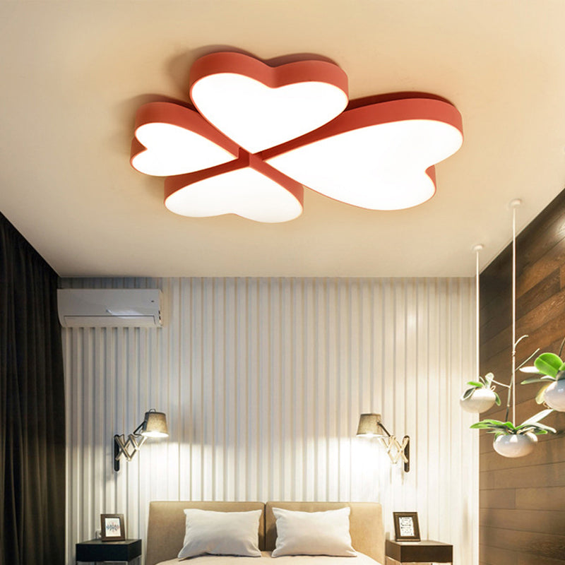 Modern Led Acrylic Flush Mount Ceiling Light For Living Room - Contemporary Lighting Pink / Warm