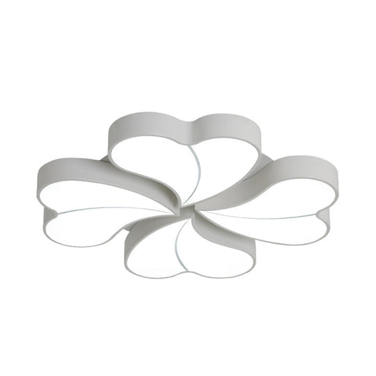 Flower-Shaped Acrylic Art Deco Ceiling Light In White For Bedroom