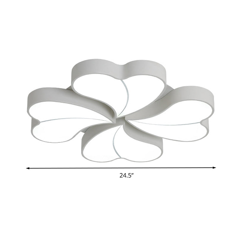 Flower-Shaped Acrylic Art Deco Ceiling Light In White For Bedroom