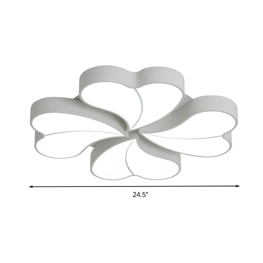 Flower-Shaped Acrylic Art Deco Ceiling Light In White For Bedroom
