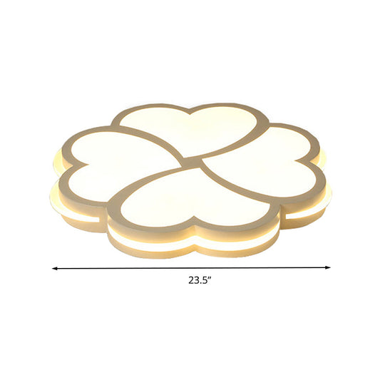 Blossom Kindergarten Led Flush Mount Ceiling Light In Modern Acrylic - White