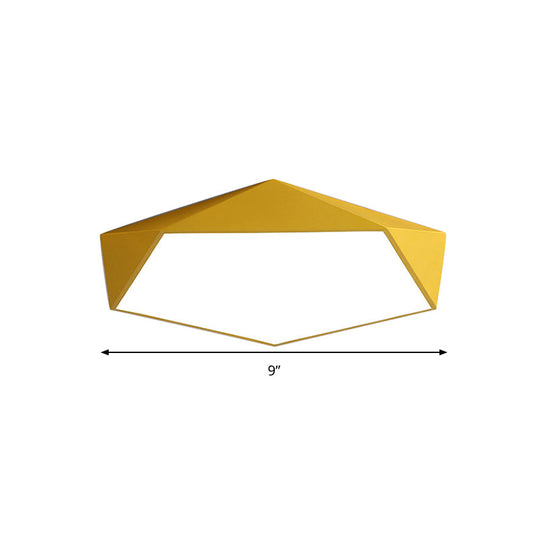 Sleek Acrylic Pentagon Led Flush Mount Ceiling Light With Nordic Design For Bathrooms