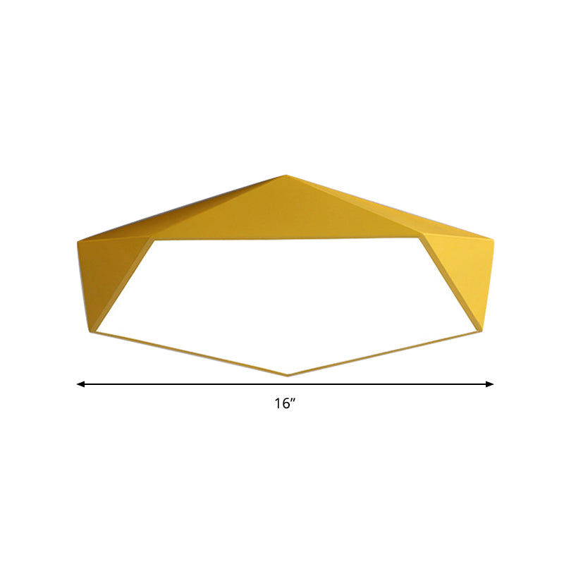 Sleek Acrylic Pentagon Led Flush Mount Ceiling Light With Nordic Design For Bathrooms