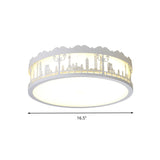 Modern White Circle Ceiling Light Fixture For Nursing Room