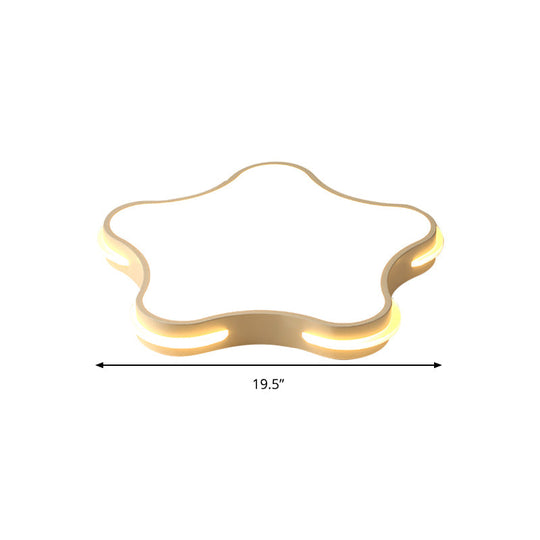 Modern White Star Led Ceiling Lamp For Boys’ Bedroom