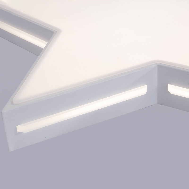 Modern White Star Led Ceiling Lamp For Boys Bedroom