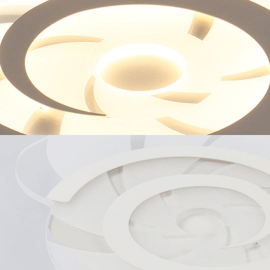 White Acrylic Snail Shell Led Ceiling Light - Perfect For Kid’s Bedroom!