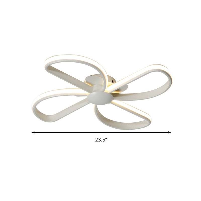 Stylish Petal Led Ceiling Mount Light - Acrylic White Lamp For Kids’ Bedrooms