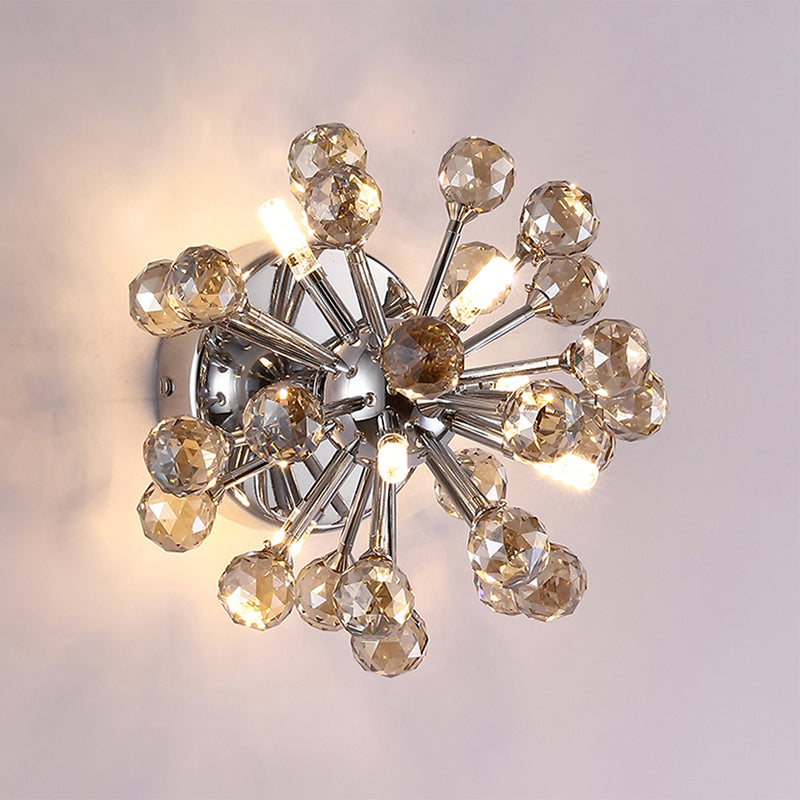 Chrome Sputnik Flushmount Crystal Ball Ceiling Light