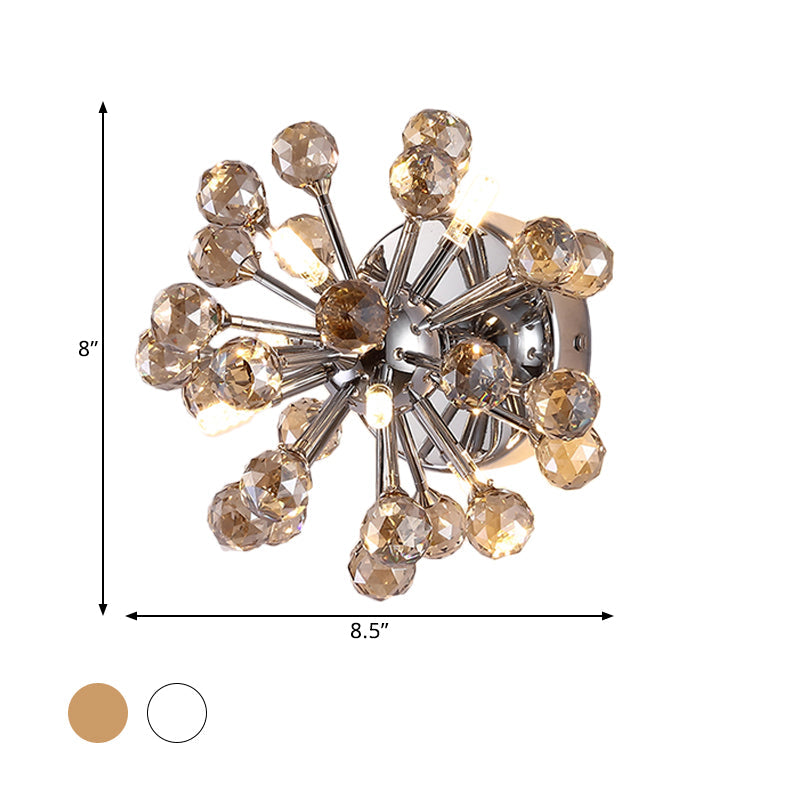 Chrome Sputnik Flushmount Crystal Ball Ceiling Light