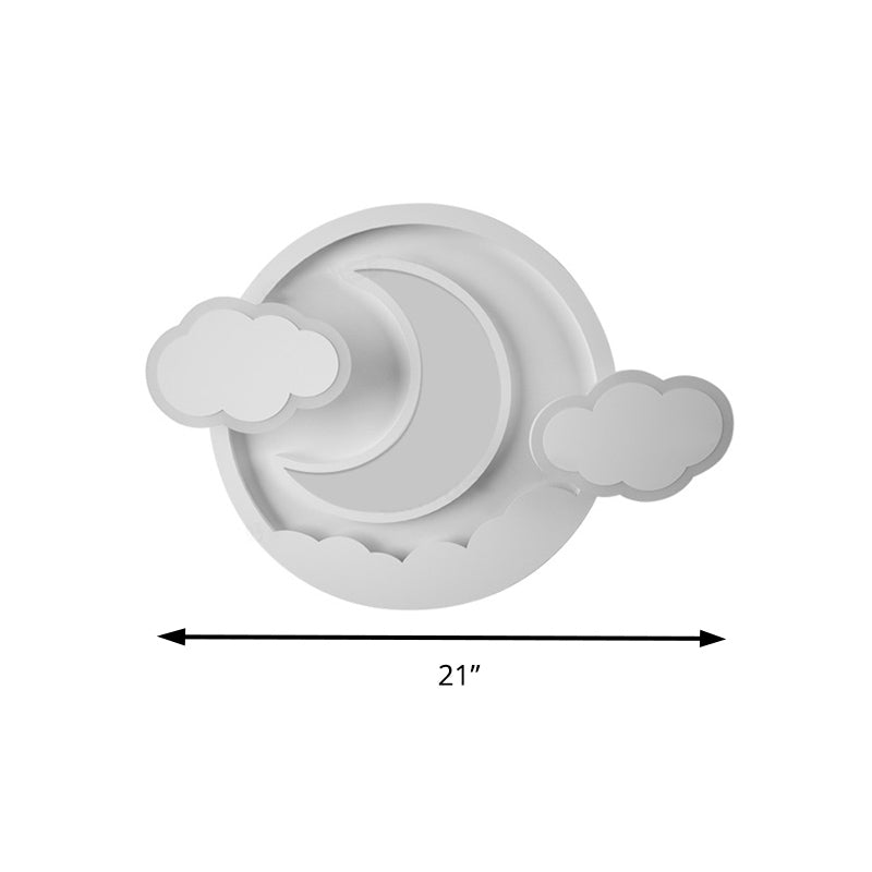 Cartoon White Led Ceiling Mount Light Cloud Deco For Kid’s Bedroom