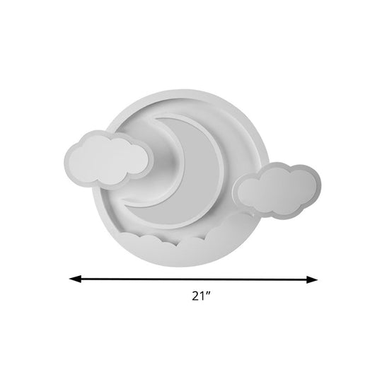 Cartoon White Led Ceiling Mount Light Cloud Deco For Kid’s Bedroom