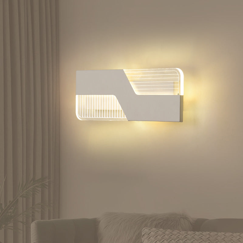 Curved Nordic Led Metal Sconce Lamp: Black/White Wall Mount For Bedside In Warm/White Light White /