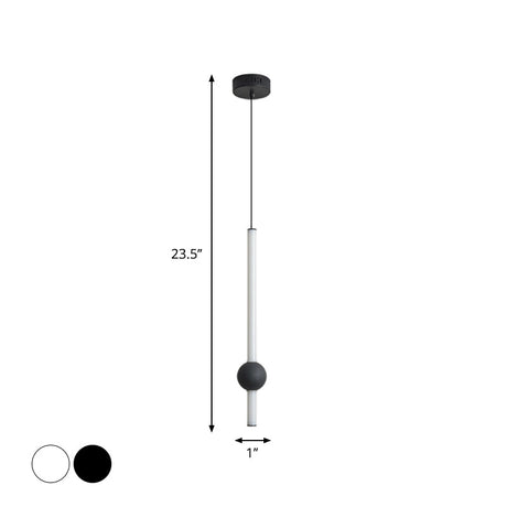 Sword-Shaped Led Hanging Lamp Kit - Modern Acrylic Black/White Suspension Light In Warm/White/3