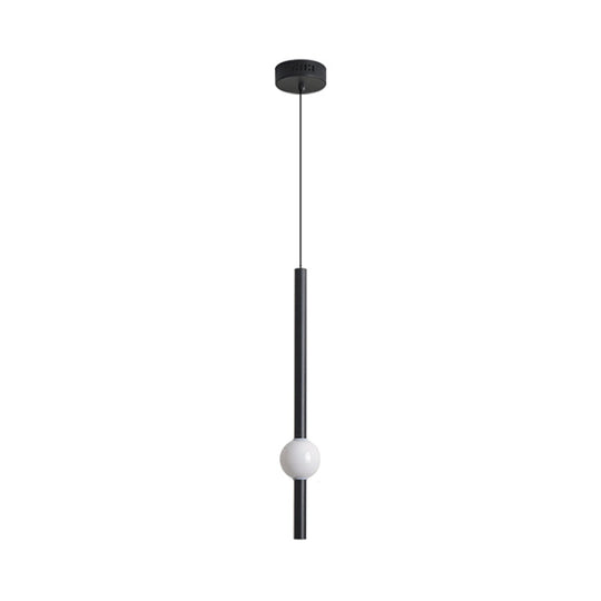 Sword-Shaped Led Hanging Lamp Kit - Modern Acrylic Black/White Suspension Light In Warm/White/3
