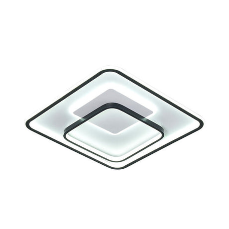 Minimalist Bedroom Led Ceiling Lamp: Multi-Square/Round/Rectangle Flush Light In Black Or White With