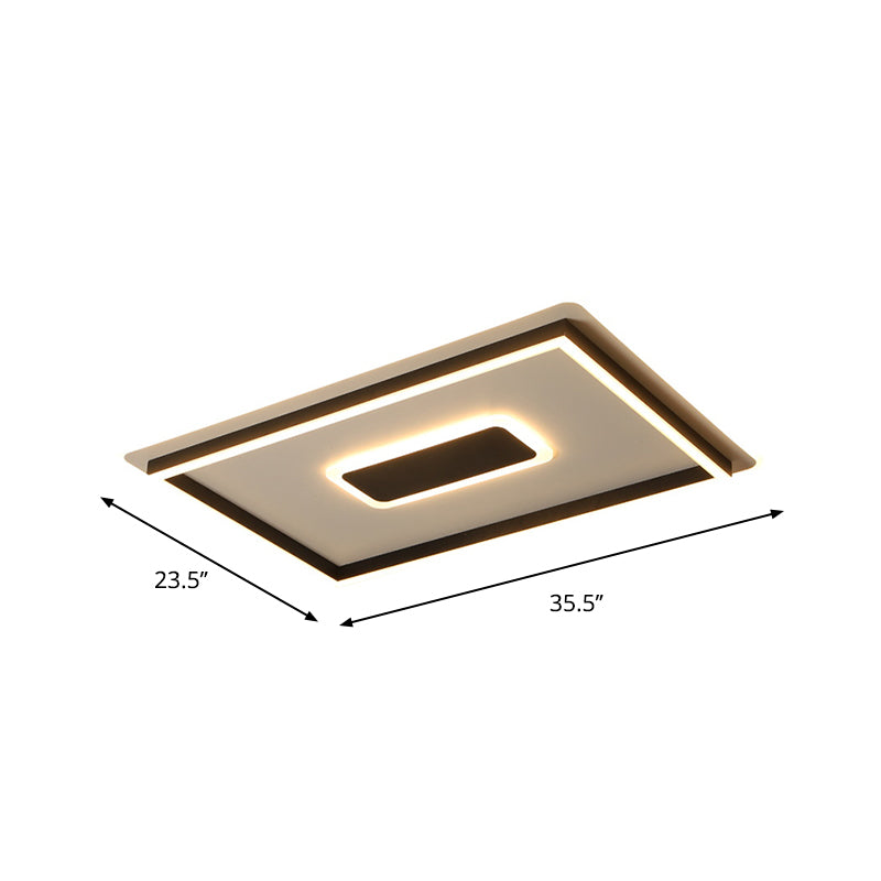 Modern Black Led Flush - Mount Ceiling Lamp With Acrylic Shade - Living Room Light White/3 Color