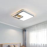 Minimalist Rectangular/Square Led Flushmount Ceiling Light In Grey/Black With Warm/White Grey /