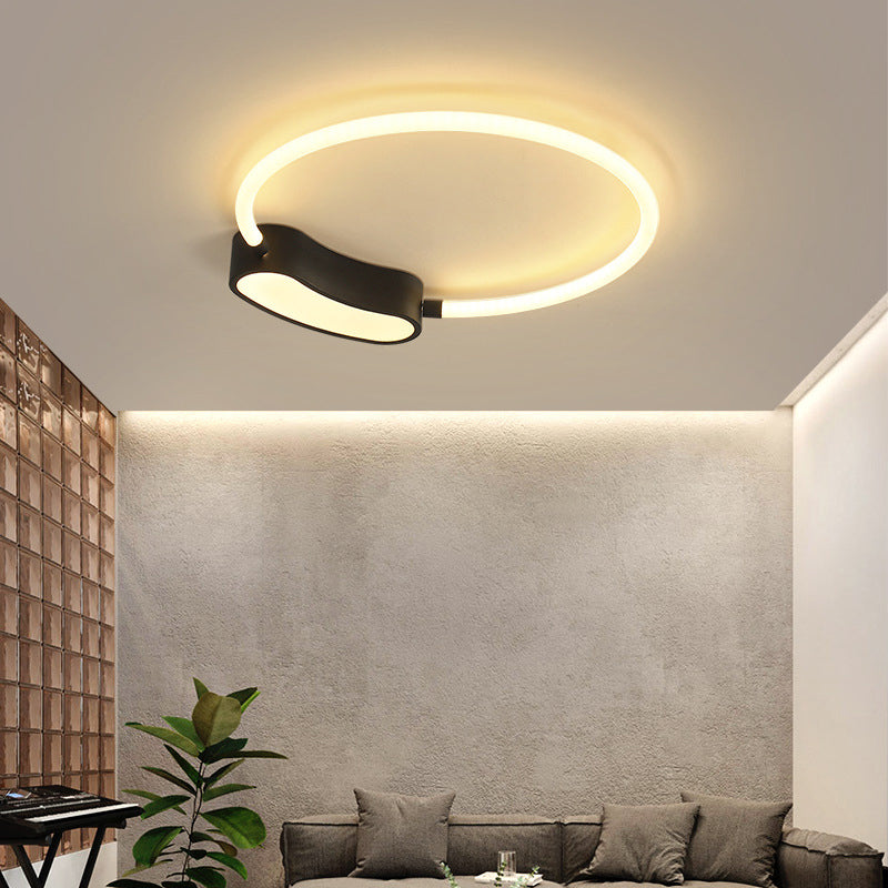 Modern Led Ceiling Mount Lamp: White Round/Square/Rectangular Flush With Acrylic Shade Warm/White
