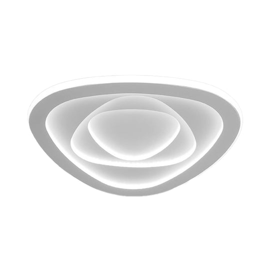 Led White Flush Mount Ceiling Lamp With Modern Acrylic Shade - 16/19.5 For Bedroom