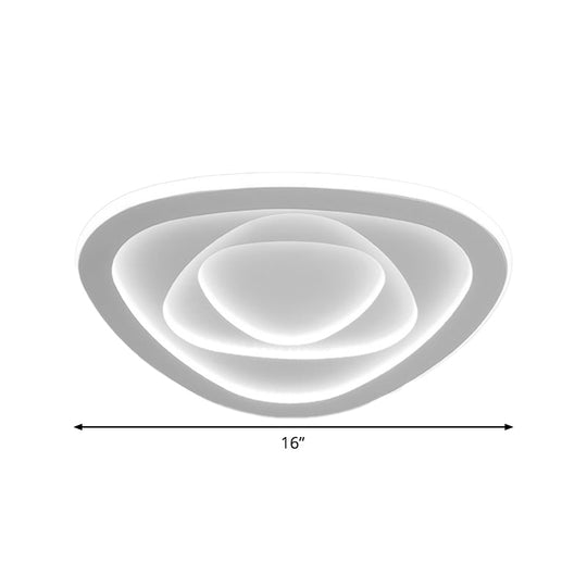 Led White Flush Mount Ceiling Lamp With Modern Acrylic Shade - 16/19.5 For Bedroom