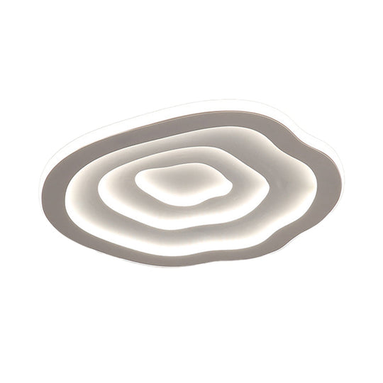 Led White Flush Mount Ceiling Lamp With Modern Acrylic Shade - 16/19.5 For Bedroom