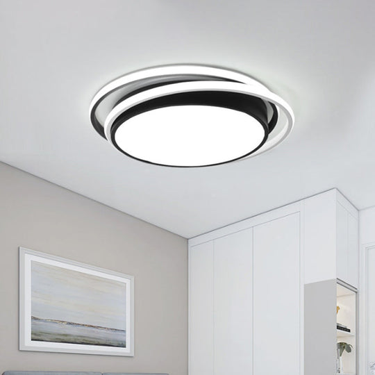 15/19 Extra-Thin Round Flush Mounted Led Ceiling Lamp - Minimalistic Acrylic Design In