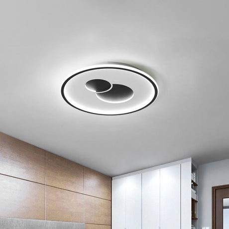 16’/19.5’ Black/Gold Led Flushmount Ceiling Light With Simplicity Acrylic Design