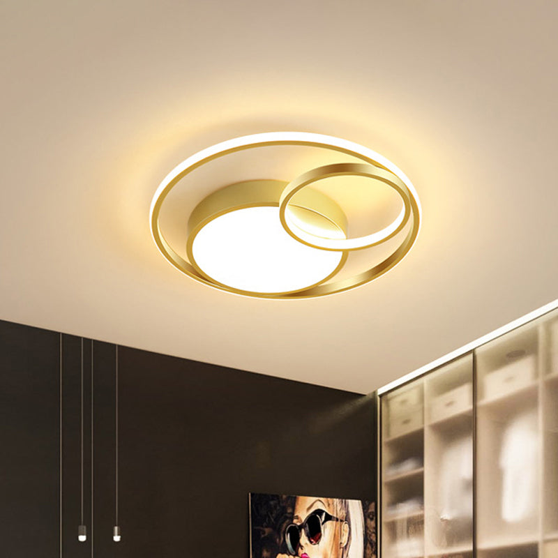 Simple Acrylic Led Ceiling Light Fixture - Circular Flush Mount Lamp For Dorm Room